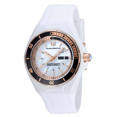 Technomarine Sea Manta White Mother of Pearl Dial White Silicone Ladies Watch 115121 watches