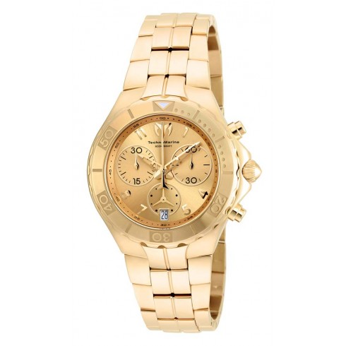 Technomarine Sea Pearl Chronograph Gold Dial 18kt Gold-plated Men's Watch 715004 watches