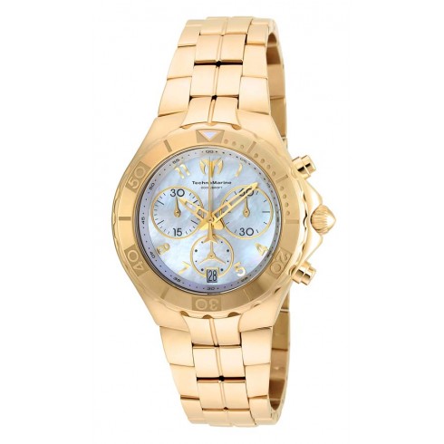 Technomarine Sea Pearl Chronograph Mother of Pearl Dial 18kt Gold-plated Men's Watch 715003 watches