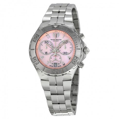 Technomarine Sea Pearl Chronograph Pink Dial Stainless Steel Ladies Watch 713006 watches