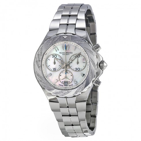 Technomarine Sea Pearl Chronograph White Dial Stainless Steel Ladies Watch 713007 watches