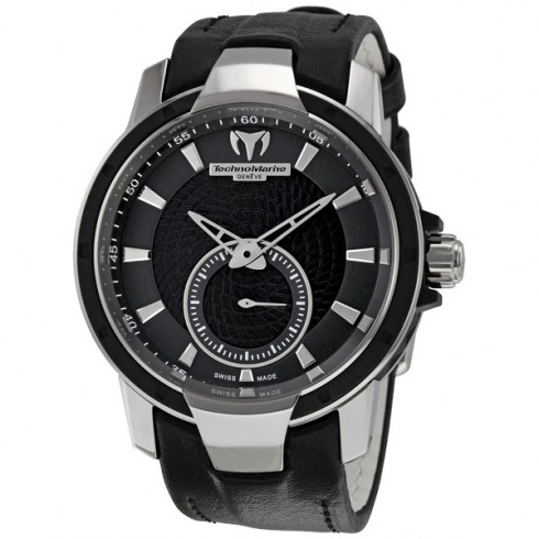 Technomarine UF6 Black Dial Black Leather Strap Ladies Watch 609021 watches