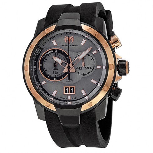 Technomarine UF6 Yachting Chronograph Grey Dial Rose Gold PVD Steel Men's Watch 612004 watches