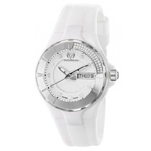 Technomarine White Diamond Dial White Silicone Ladies Watch 110023 watches