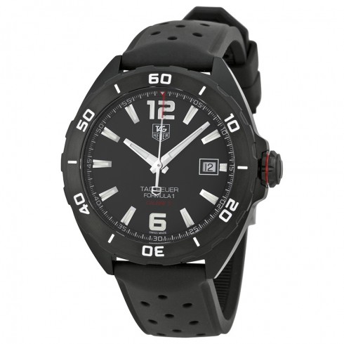 Tag Heuer Formula 1 Automatic Black Dial Black Rubber Men's Watch WAZ2115FT8023 watches