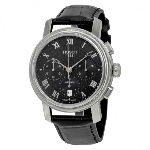 Tissot Bridgeport Automatic Chronograph Black Dial Black Leather Watch T097.427.16.053.00 watches
