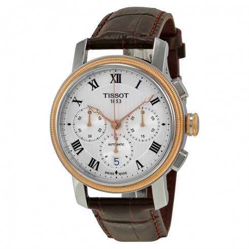 Tissot Bridgeport Automatic Chronograph Silver Dial Brown Leather Watch T097.427.26.033.00 watches