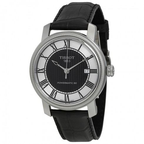 Tissot Bridgeport Black Dial Black Leather Automatic Men's Watch T0974071605300 watches