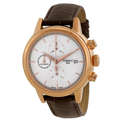 Tissot Carson Automatic Chronograph Silver Dial Brown Leather Men's Watch T085.427.36.011.00 watches