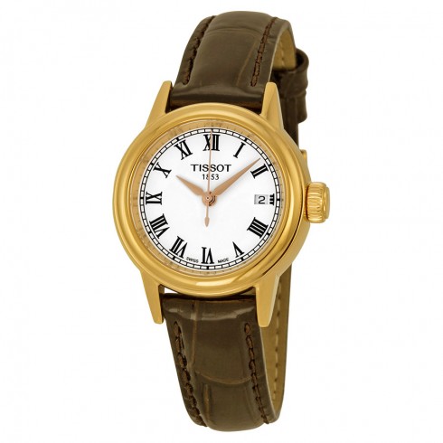 Tissot Carson White Dial Brown Leather Ladies Watch T0852103601300 watches