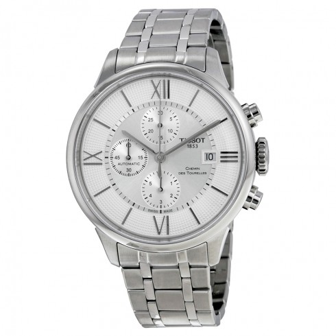 Tissot Chemin Des Tourelles Automatic Chronograph Silver Dail Stainless Steel Men's Watch T0994271103800 watches