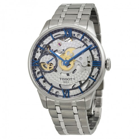 Tissot Chemin Des Tourelles Squelette Skeleton Dial Stainless Steel Men's Watch T0994051141800 watches