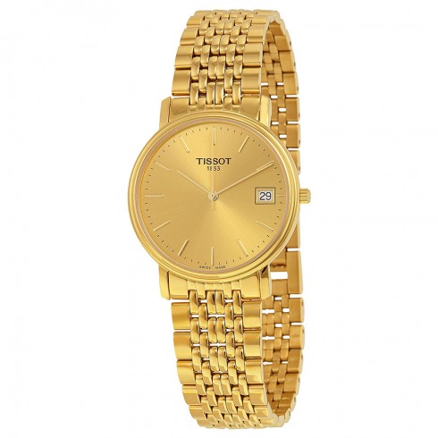 Tissot Classic Desire Champagne Dial Gold-tone Unisex Watch T52548121 watches