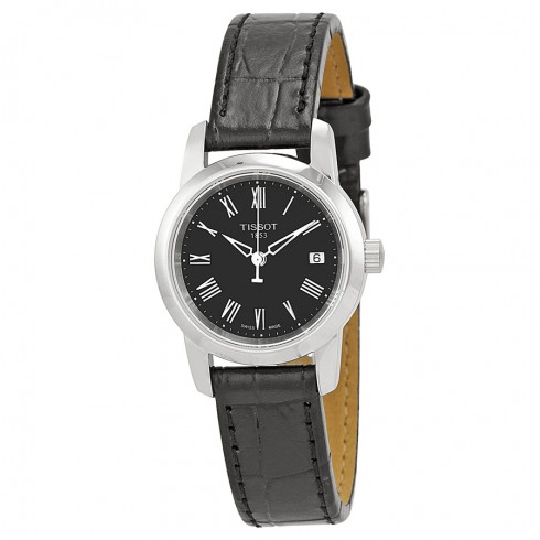 Tissot Classic Dream Black Dial Black Leather Ladies Watch T0332101605300 watches