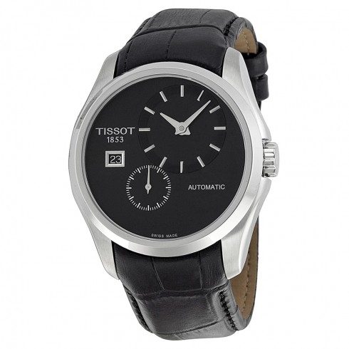 Tissot Couturier Automatic Black Dial Black Leather Men's Watch T0354281605100 watches