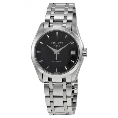 Tissot Couturier Automatic Black Dial Stainless Steel Ladies Watch T0352071105100 watches