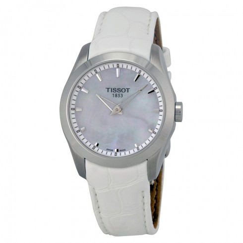 Tissot Couturier Grande Mother of Pearl Dial White Leather Ladies Watch T0352461611100 watches