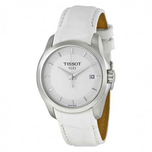 Replica Tissot Couturier White Dial White Leather Strap Ladies Watch T0352101601100 Watch