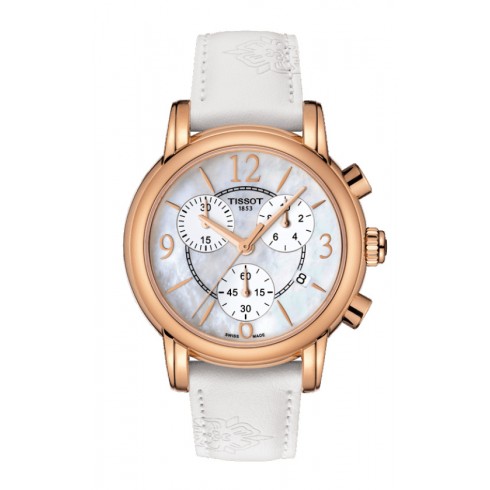 Tissot Dressport Mother of Pearl Dial White Synthetic Leather Ladies Watch T0502173711700 watches