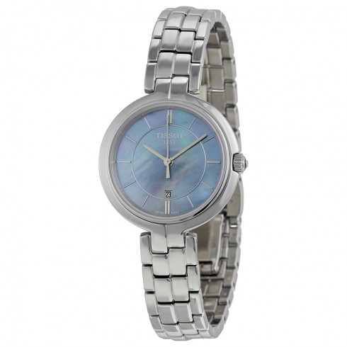Tissot Flamingo Black Mother of Pearl Dial Stainless Steel Ladies Quartz Watch T0942101112100 watches