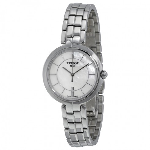 Tissot Flamingo Mother Of Pearl Dial Stainless Steel Ladies Quartz Watch T0942101111100 watches