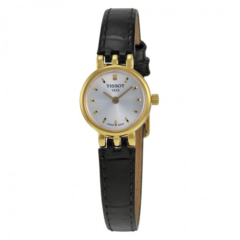 Tissot Lovely Silver Dial Black leather Ladies Watch T058.009.36.031.00 watches