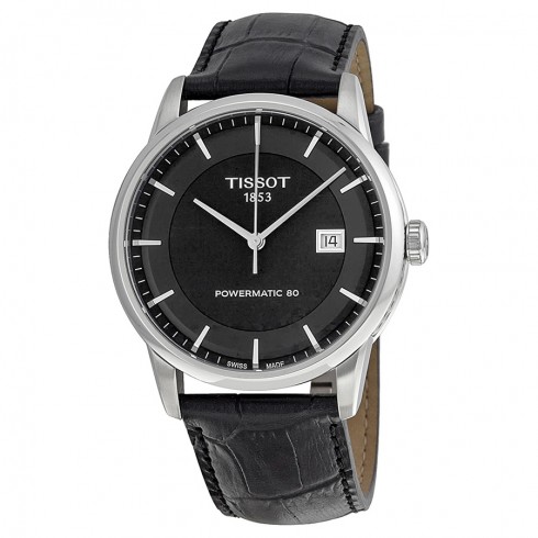 Tissot Luxury Automatic Black Dial Black Leather Men's Watch T0864071605100 watches