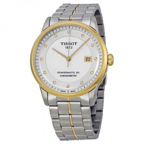 Tissot Luxury Automatic Diamond Silver Dial Two-Tone Stainless Steel Men's Watch T0864082203600 watches