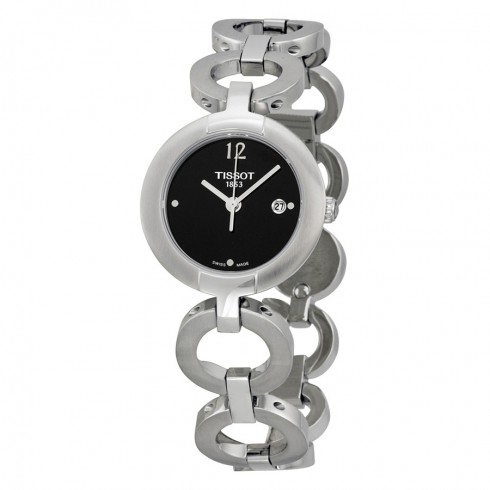 Tissot Pinky Black Dial Stainless Steel Ladies Watch T0842101105700 watches