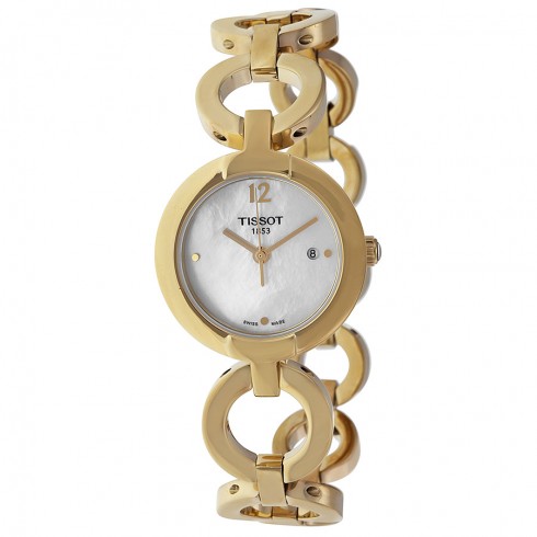 Tissot Pinky Mother of Pearl Dial Gold-plated Ladies Watch T0842103311700 watches