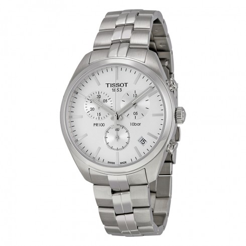 Tissot PR 100 Chronograph White Dial Stainless Steel Men's Watch T1014171103100 watches