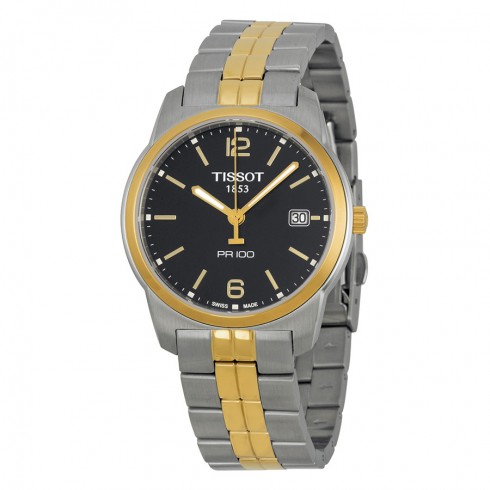 Tissot PR100 Black Dial Two-tone Men's Watch T0494102205701 watches