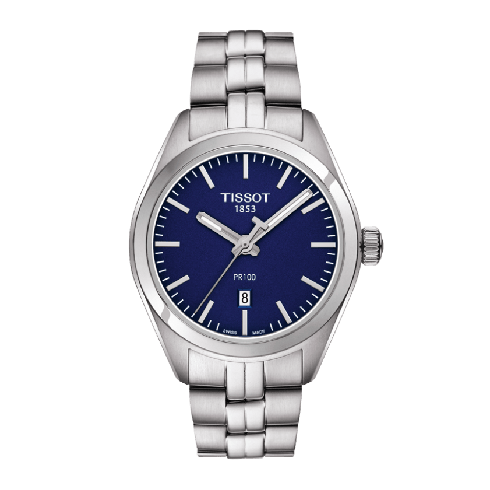Tissot PR100 Blue Dial Stainless Steel Ladies Watch T1012101104100 watches