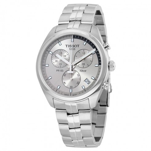 Tissot PR100 Chronograph Rhodium Dial Stainless Steel Men's Watch T1014171107100 watches