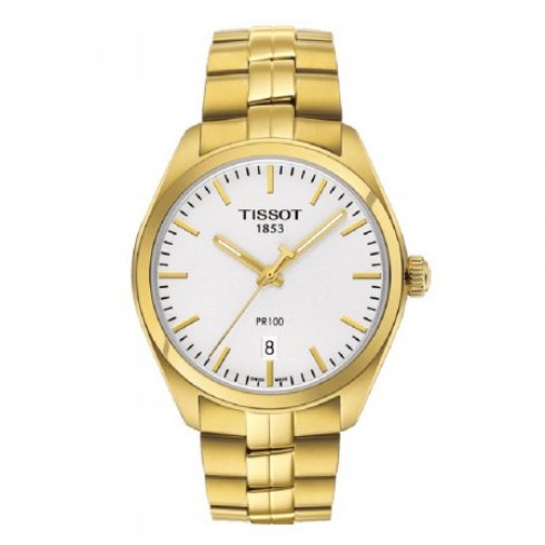 Tissot PR100 Silver Dial Gold PVD Men's Watch T1014103303100 watches