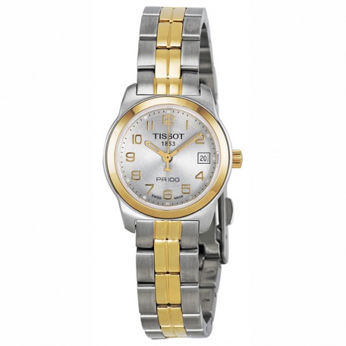 Tissot PR100 Silver Dial Two-tone Ladies Watch T0492102203200 watches
