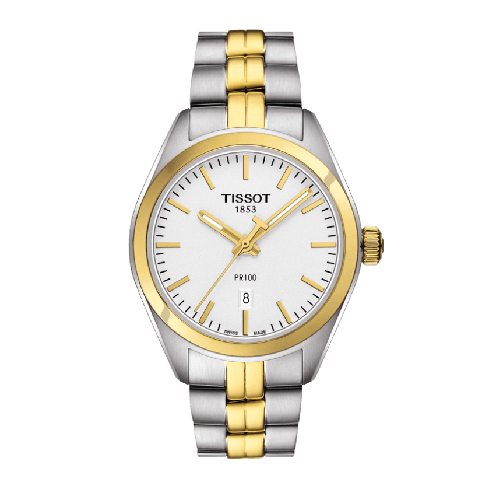 Tissot PR100 Silver Dial Two-tone Ladies Watch T1012102203100 watches