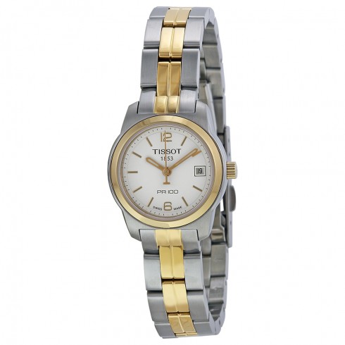 Tissot PR100 White Dial Two-tone Ladies Watch T0492102201700 watches
