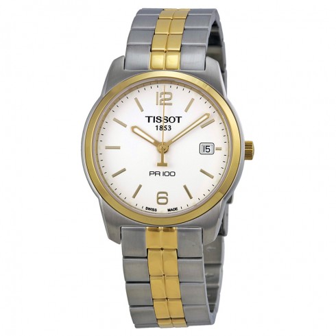 Tissot PR100 White Dial Two-tone Men's Watch T0494102201700 watches