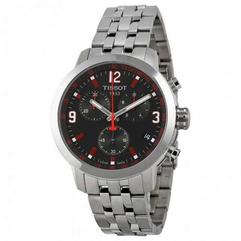 Replica Tissot PRC 200 Chronograph Black Dial Stainless Steel Men's Watch T0554171105701 Watch