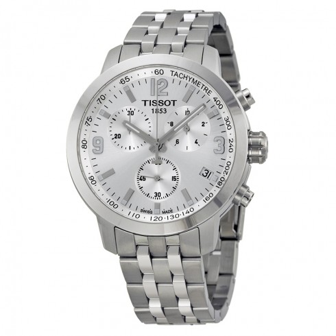 Tissot PRC 200 Chronograph Silver Dial Stainless Steel Men's Watch T0554171103700 watches