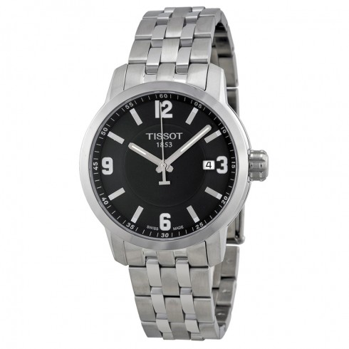Tissot PRC 200 Quartz Black Dial Stainless Steel Sport Men's Watch T0554101105700 watches