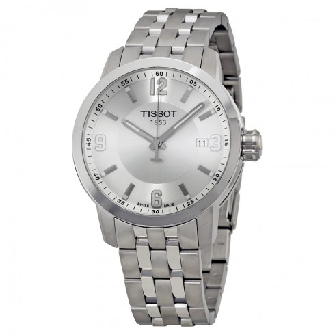 Tissot PRC 200 Quartz Silver Dial Stainless Steel Sport Men's Watch T0554101103700 watches