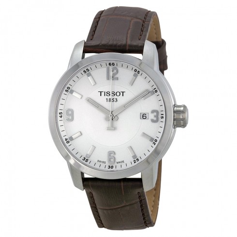 Tissot PRC 200 White Dial Brown Leather Men's Watch T0554101601701 watches