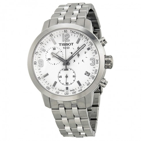 Tissot PRC200 Chronograph White Dial Stainless Steel Men's Watch T0554171101700 watches