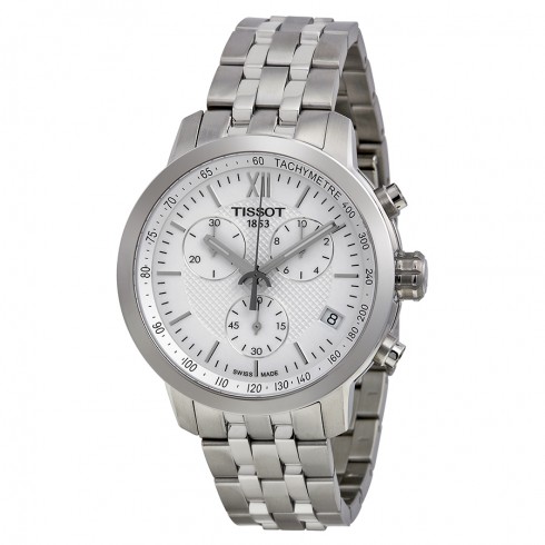 Tissot PRC200 Chronograph White Dial Stainless Steel Men's Watch T0554171101800 watches