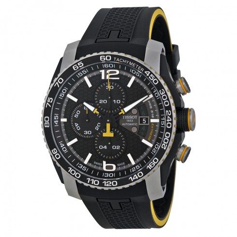 Tissot PRS 516 Automatic Chronograph Black Dial Black Rubber Men's Watch T0794272705701 watches