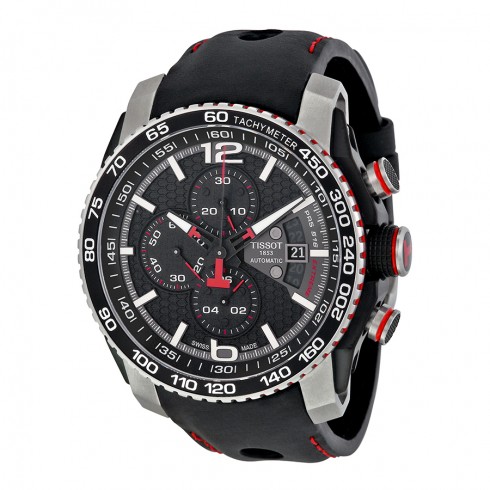 Tissot PRS 516 Extreme Chronograph Black Dial Black Leather Strap Men's Watch T0794272605700 watches