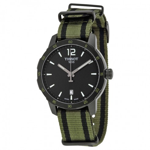 Tissot Quickster Black Dial Green and Black Nylon Men's Watch T0954103705700 watches