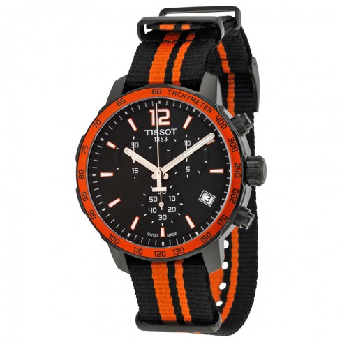 Tissot Quickster Chronograph Black Dial Black Synthetic Band Men's Sports Watch T0954173705700 watches